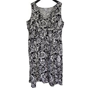CHARTER CLUB WOMAN Black & White V Neck Sundress 20W